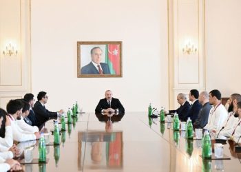 Prezident İlham Əliyev Avropa çempionatında komanda hesabında çempion olan güləşçiləri qəbul edib