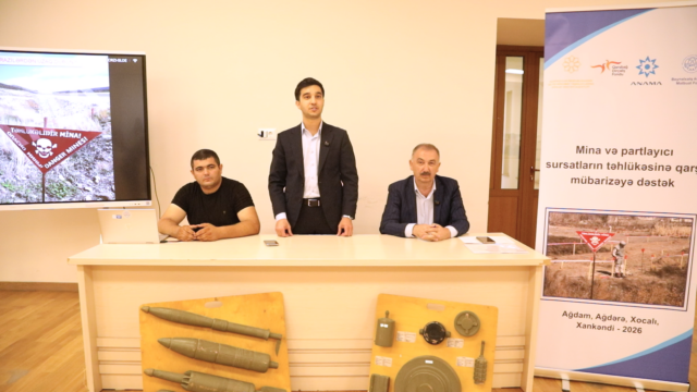 Xankəndidə mina təhlükəsinə dair yekun maarifləndirmə təlimləri keçirilib